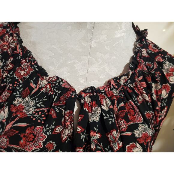 Talbots Floral Scalloped Ruffle Button Maxi Dress Womens Size LP Cottagecore - Picture 6 of 11